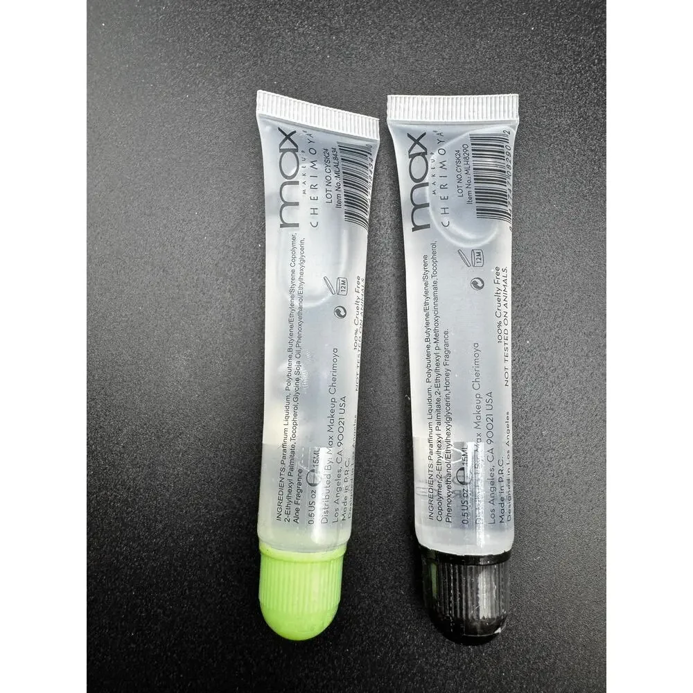 NWT Max Makeup Clear Lip Gloss Set Of 2-Ultra Shine Aloe Flavor & Honey Clear